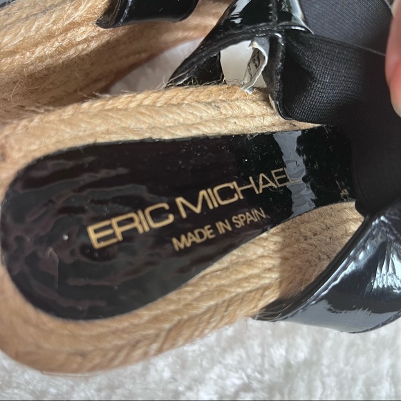Eric Michael black stretchable strappy sandals espadrille size 38 - Picture 4 of 12